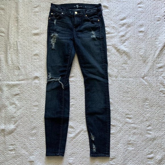 7 For All Mankind distressed The Skinny jeans 25